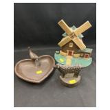 Cast Metal Door Stops with Bird Bath