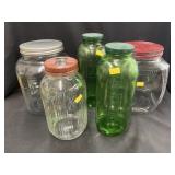 Vintage Glass Canisters and Water Bottles