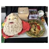 Vintage Christmas Decor with Feather Tree Base