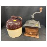 Coffee Mill with Two Tone Stoneware Jug