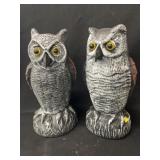 (2) Plastic Body Owl Decoys