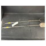 (2) Hand-Forged Wrought Iron Utensils