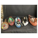 (5) Unsigned Carved Wood Decoys