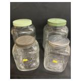 (4) Vintage Glass Canisters