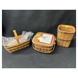 (3) Longaberger Miniature Collectors Club Baskets