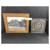 Framed Photograph with Lancaster Stove Plate