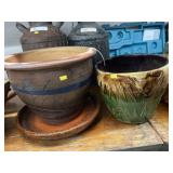 Majolica Style Jardiniere with Planter