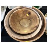 (4) Turned Wood Bowls