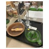 Juicer, Candlesticks, Turned Wood Bowl