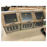 (3) Contemporary Slant Lid Feed Boxes