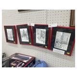 (4) Bruce Arvon Framed Block Prints