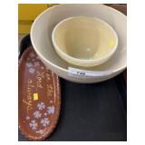 Mixing Bowls and Redware Plate