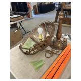 Damaged Slag Glass Table Light