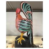 Large Carved Wood Rooster