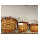 (3) Longaberger Graduated Pumpkin Baskets