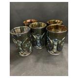 (5) Carnival Glass Tumblers