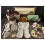 Butter Dish, Miniature Stoneware, Wristwatch, etc