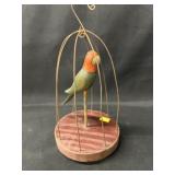 Folk Art Carved Wood Birdcage