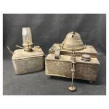 (2) Primitive Tin Fluid Lights