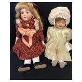(2) Vintage Porcelain and Composition Dolls