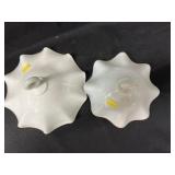 (2) Milk Glass Smoke Bells