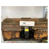 Leather and Brass Decorated Storage Box