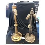 (2) Early Double Socket Lamp Bases