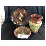 (3) Pieces of Contemporary Redware Pottery