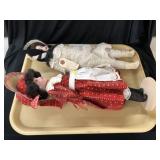 (2) Vintage Porcelain and Cloth Body Dolls