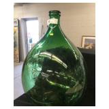 Large Contemporary Green Glass Bottle
