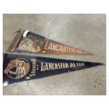(2) Lancaster, PA Souvenir Pennants