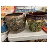 (2) Art Pottery Planters