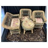 (4) Pieces of Wicker Doll Furniture