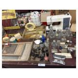 Sewing Machine, Bottles, Washboard