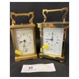 (2) Brass Mantel Clocks