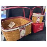 (2)  Longaberger Plaid Tidings Baskets
