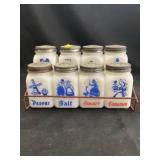 Vintage Milk Glass Shaker Set
