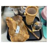 Carved Wood Basket, Globe, Letter Opener