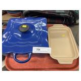 Cast Iron Enameled Dutch Oven with Baking Pan