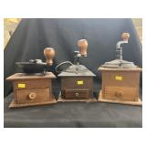 (3) Wooden Coffee Mills