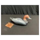 D. Unruh Holtwood, PA Carved Redhead Duck Decoy