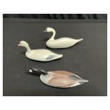 (3) Bob Jobes Miniature Carved Wood Decoys