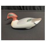 Unsigned Carved Wood Green Winged Teal Duck Decoy