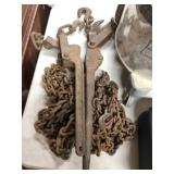 (2) Old Style Chain Binders w/ Log Chain Remnants