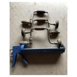 (3) Brace and Bit Drills with Caulk Gun