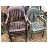 (6) Plastic Patio Chairs