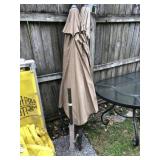 (2) Patio Umbrellas with 1 Umbrella Base