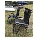 (2) Outdoor Folding Chaise Lounge Chairs