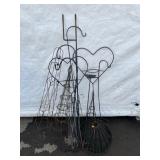 Various Metal Hanging Baskets & Shepherds Hooks