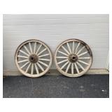(2) Vtg. Wooden Spoked Wheels